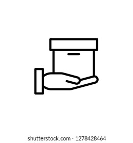Gift icon. Hand box illustration vector symbol. Trendy Flat style for graphic design, Web site, UI. EPS10. - Vector illustration