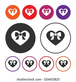 Gift icon. Gift heart box icon. Celebration and Party icon. Button. EPS10. Illustration