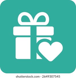 Gift icon with heart .Gift box line icon illustration vector graphic. Simple element illustration vector graphic, suitable for app, websites, and presentations