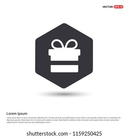 Gift Icon Hexa White Background icon template - Free vector icon