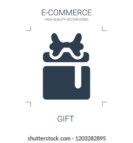 gift icon. high quality filled gift icon on white background. from e commerce collection flat trendy vector gift symbol. use for web and mobile