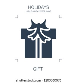 gift icon. high quality filled gift icon on white background. from holidays collection flat trendy vector gift symbol. use for web and mobile