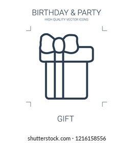 gift icon. high quality line gift icon on white background. from birthday party collection flat trendy vector gift symbol. use for web and mobile