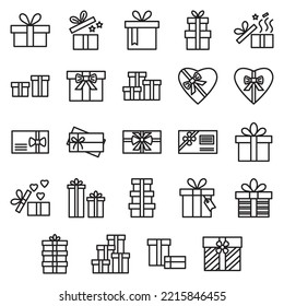 Gift icon and illustration collection, white color background