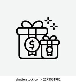  Geschenksymbol, einzelne Geschäftsmodellsymbol auf hellgrauem Hintergrund, perfekt für Website, Blog, Logo, Grafikdesign, soziale Medien, UI, mobile App