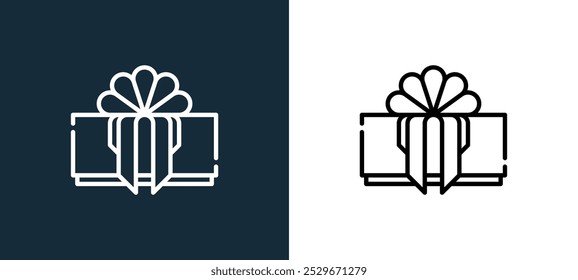 gift icon isolated on white and black colors. gift outline linear vector icon from mid autumn festival collection for mobile apps, web and ui.