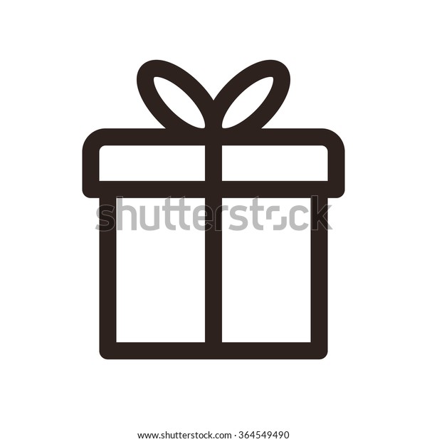 Gift Icon Isolated On White Background 스톡 벡터(로열티 프리) 364549490