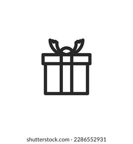 Icono de regalo, icono de signo de regalo aislado, ilustración vectorial