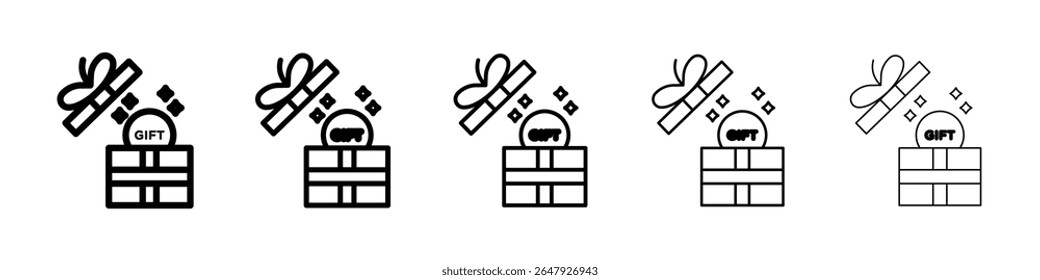 gift icon isolated vector on white background set