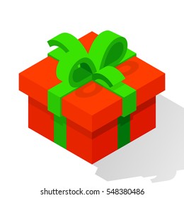 Gift icon, isometric style