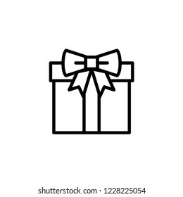 Gift Icon in Line Art Style on White Isolated Background. Reward Vector EPS 10.