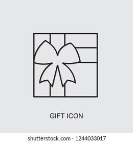 gift icon. line gift icon from casino collection. Use for web, mobile, infographics and UI/UX elements. Trendy gift icon.
