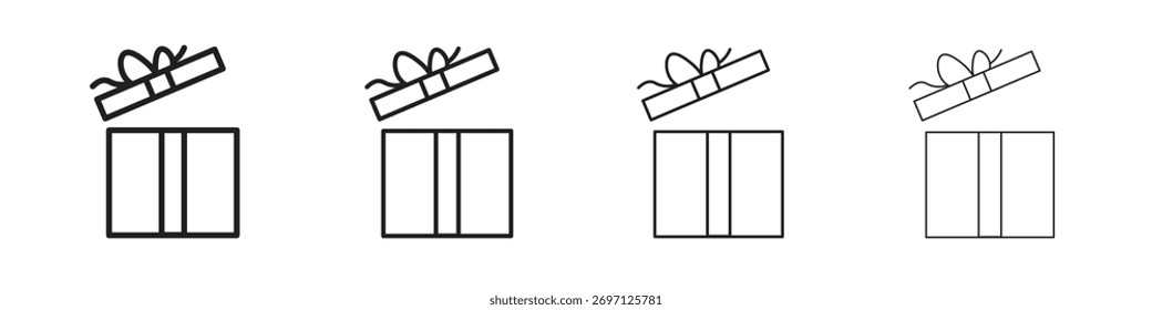 Gift icon line design. thin line vector icon set.