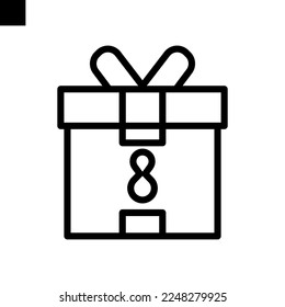 gift icon line style vector
