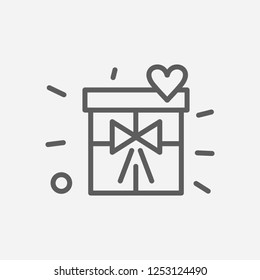 Gift icon line symbol. Isolated vector illustration of  icon sign concept for your web site mobile app logo UI design.