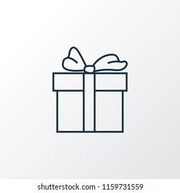 Gift icon line symbol. Premium quality isolated surprise element in trendy style.