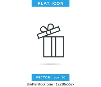 Gift Icon Line Vector  Design Template. Editable Stroke.