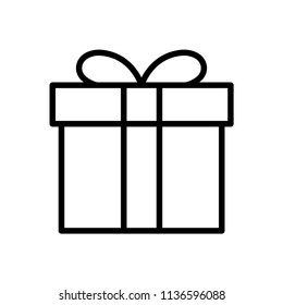 Gift icon. Line vector. Isolate on white background.