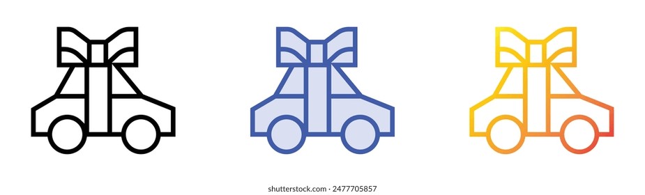 gift icon. Linear, Blue Fill and Gradient Style Design Isolated On White Background