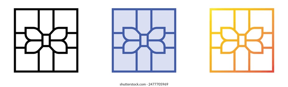 icono de regalo. Diseño de estilo de relleno lineal, azul y degradado aislado sobre fondo blanco