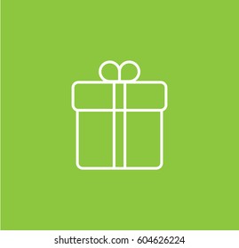Gift icon. Linear style. Isolated vector.