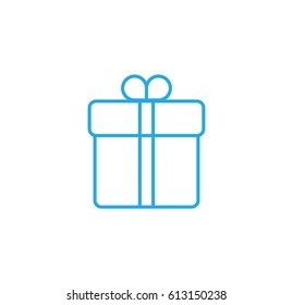Gift icon. Linear style. Isolated vector.