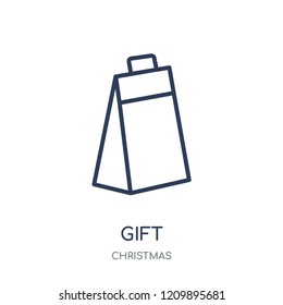 Gift icon. Gift linear symbol design from Christmas collection. Simple outline element vector illustration on white background.