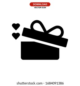 icono de regalo o logotipo símbolo de signo aislado ilustración vectorial - icono vectorial de estilo negro de alta calidad
