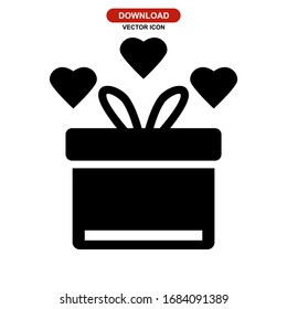gift icon or logo isolated sign symbol vector illustration - high quality black style vector icon
