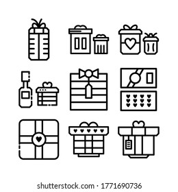 Geschenksymbol oder Logo einzeln auf Zeichen, Vektorgrafik - Sammlung von hochwertigen Vektorsymbol in schwarzem Stil

