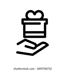icono de regalo o logotipo símbolo de signo aislado ilustración vectorial - iconos vectoriales de estilo negro de alta calidad
