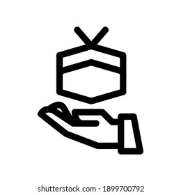 icono de regalo o logotipo símbolo de signo aislado ilustración vectorial - iconos vectoriales de estilo negro de alta calidad
