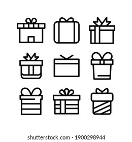 Geschenksymbol oder Logo einzeln auf Zeichen, Vektorgrafik - Sammlung von hochwertigen Vektorsymbol in schwarzem Stil

