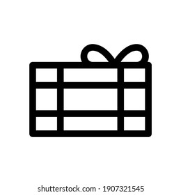 icono de regalo o logotipo símbolo de signo aislado ilustración vectorial - iconos vectoriales de estilo negro de alta calidad
