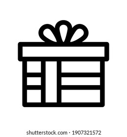 icono de regalo o logotipo símbolo de signo aislado ilustración vectorial - iconos vectoriales de estilo negro de alta calidad
