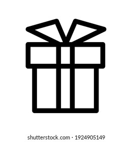 icono de regalo o logotipo símbolo de signo aislado ilustración vectorial - iconos vectoriales de estilo negro de alta calidad

