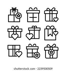 gift icon or logo isolated sign symbol vector illustration - high quality black style vector icons