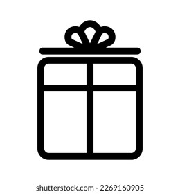 icono de regalo o logotipo símbolo de signo aislado ilustración vectorial - iconos vectoriales de estilo negro de alta calidad
