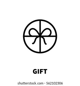 Gift icon or logo in modern line style. High quality black outline pictogram for web site design and mobile apps. Vector illustration on a white background.