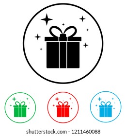 Gift icon, logo, on a white background