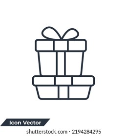 ilustración vectorial del logotipo del icono de regalo. Plantilla de símbolo de caja de regalo para colección de diseño gráfico y web