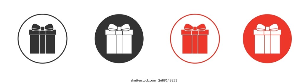 Gift icon Logos. Flat Vector Icon Design Template