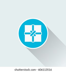 gift icon with long shadow