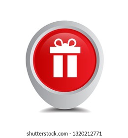 gift icon and and map pin. logo concept. Designed for your web site design, logo, app, UI