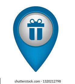 gift icon and and map pin. logo concept. Designed for your web site design, logo, app, UI