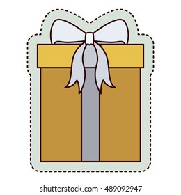 Gift icon. Merry Christmas season and decoration theme. Isolated design. Vector illustration