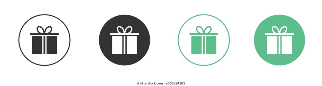 Icono de regalo Minimal Flat Line Vector Icon Set.