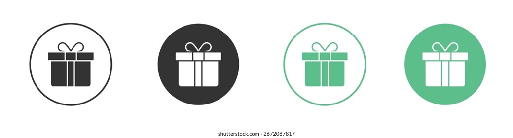 Gift icon Minimal Flat Line Vector Icon Set.