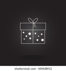 Gift icon on black background