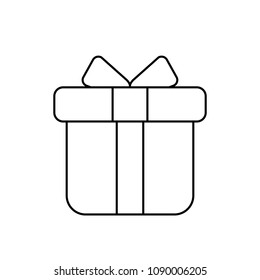 Gift icon on white background in flat style